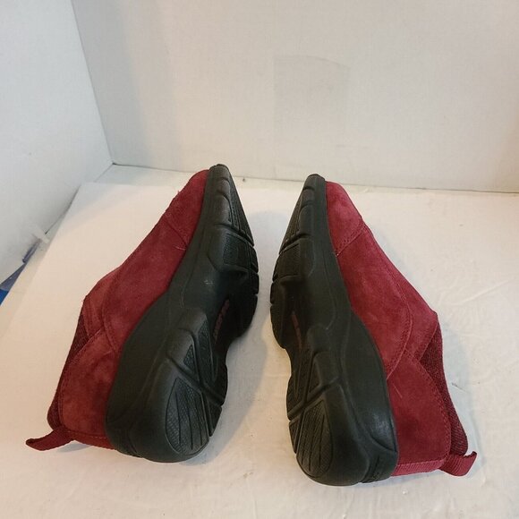 Land's End Shoes Women's Size 8 Red Comfort Moc Suede Leather Slip On Zip Front - Picture 4 of 6